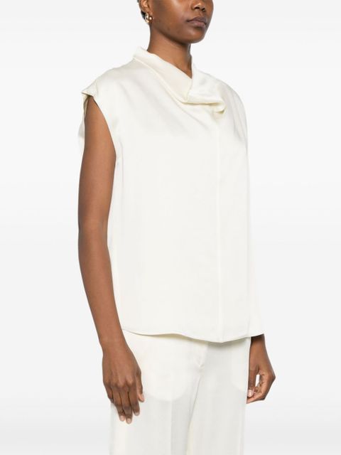 TOTEME sleeveless funnel-neck blouse - White