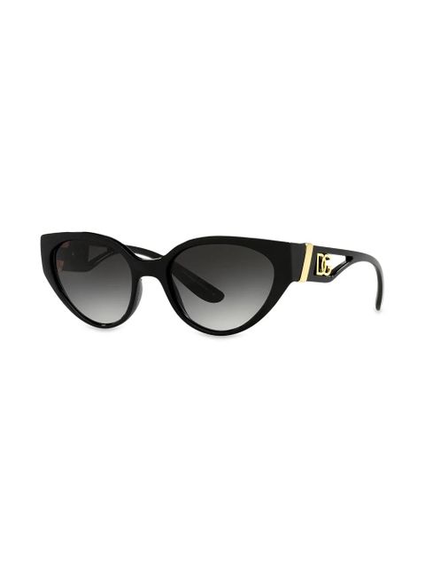 Dolce & Gabbana Eyewear DG monogram oval-frame sunglasses - Black - zdjęcie produktu nr 2