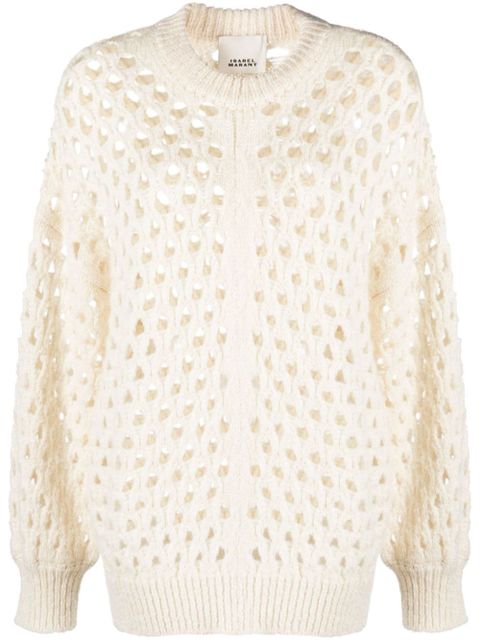 ISABEL MARANT Tane crochet wool-blend jumper - Neutrals - zdjęcie produktu nr 1