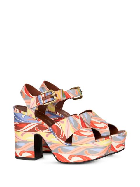 ETRO 100mm summer-print leather sandals - Neutrals - zdjęcie produktu nr 2