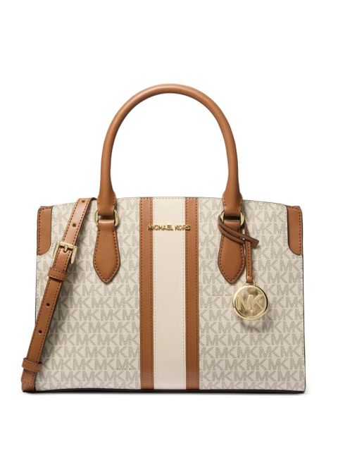 Michael Kors Becca monogram-pattern striped tote bag - Neutrals - zdjęcie produktu nr 1