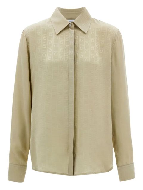 Ferragamo monogram silk shirt - Neutrals - zdjęcie produktu nr 1