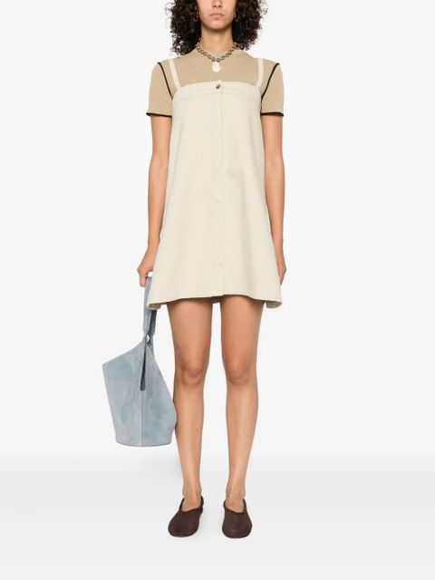 Nanushka button-front sleeveless mini dress - Neutrals