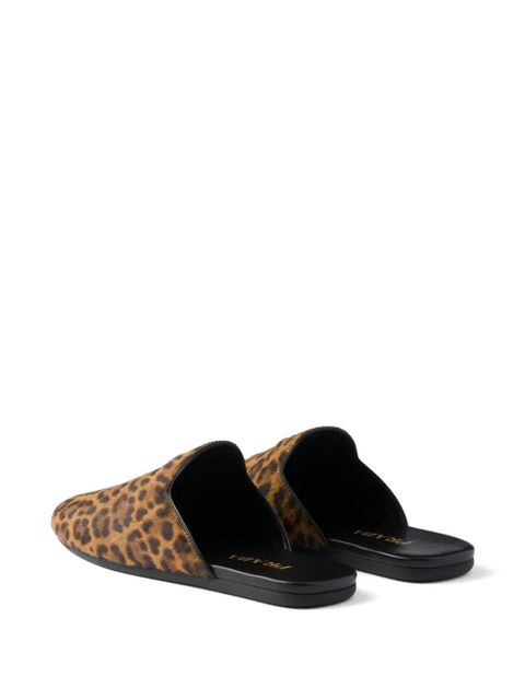 Prada leopard-print leather mules - Neutrals