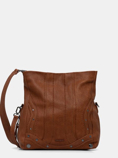 Desigual torebka EMBRO PATCH LOVERTY C kolor brązowy 25WAXPA8 - zdjęcie produktu nr 1