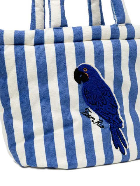 FARM Rio parrot striped tote bag - Blue