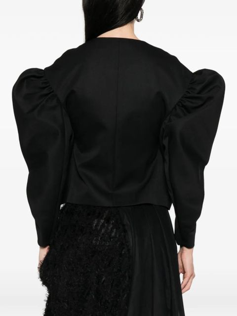 Simone Rocha puffed-sleeve tie jacket - Black