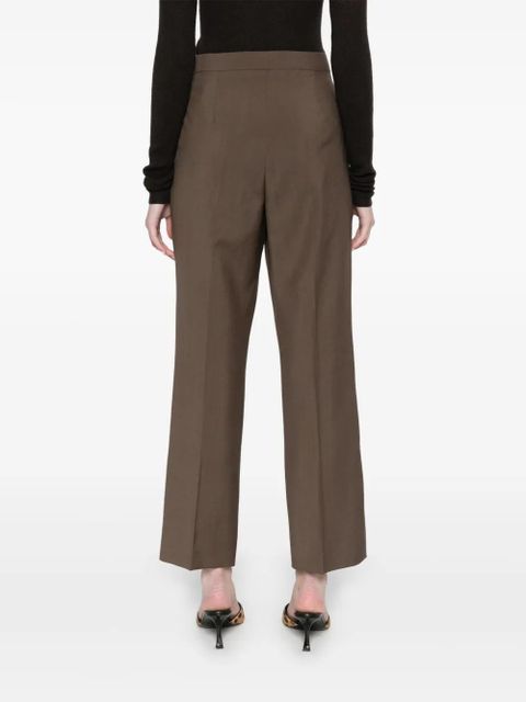 FENDI logo-embroidered trousers - Brown