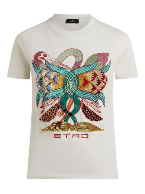 ETRO embellished floral-print T-shirt - White - zdjęcie produktu nr 1