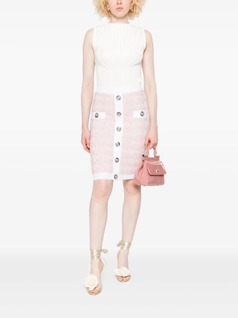 Balmain tweed pencil skirt - Pink