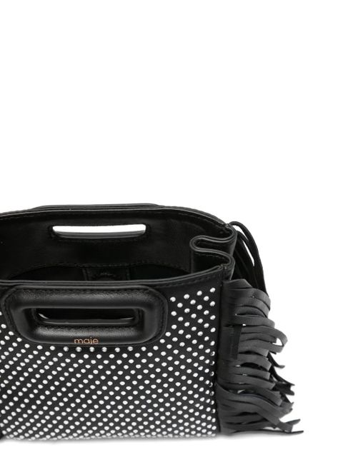 Maje rhinestone-embellished mini bag - Black