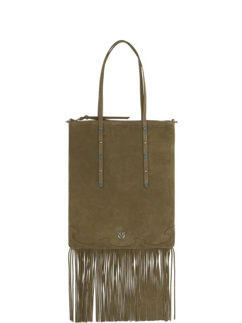 PINKO studded fringed tote bag - Green - zdjęcie produktu nr 1