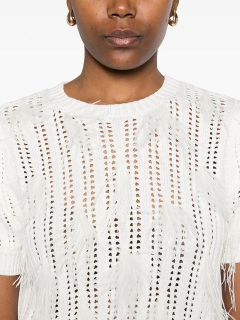 TWINSET fringed knitwear - White