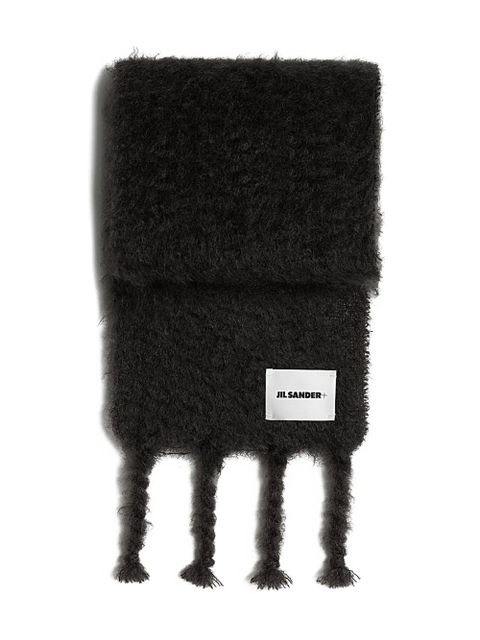 Jil Sander fringed knitted scarf - Black - zdjęcie produktu nr 1