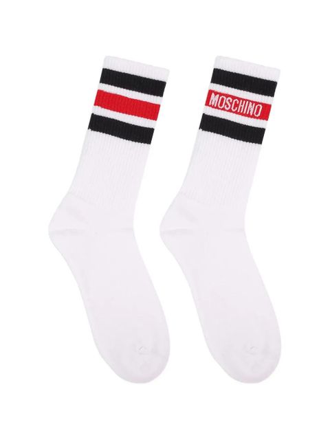 Moschino Inlaid terry striped socks - White - zdjęcie produktu nr 1