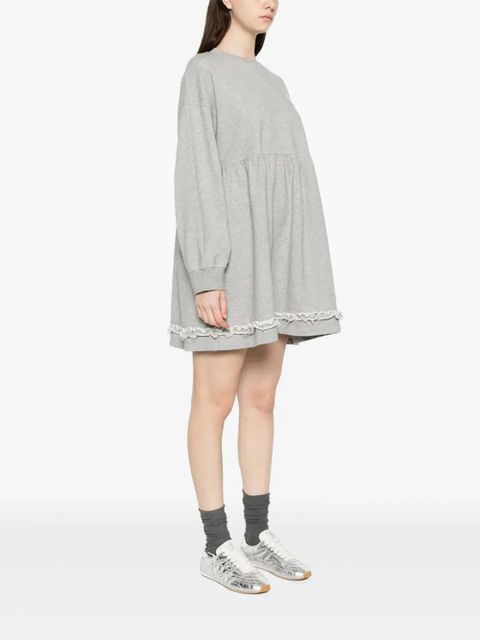 GANNI crew-neck mini dress - Grey