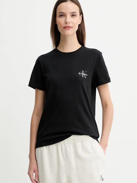 Calvin Klein Jeans t-shirt bawełniany damski kolor czarny LV047C905G - zdjęcie produktu nr 1