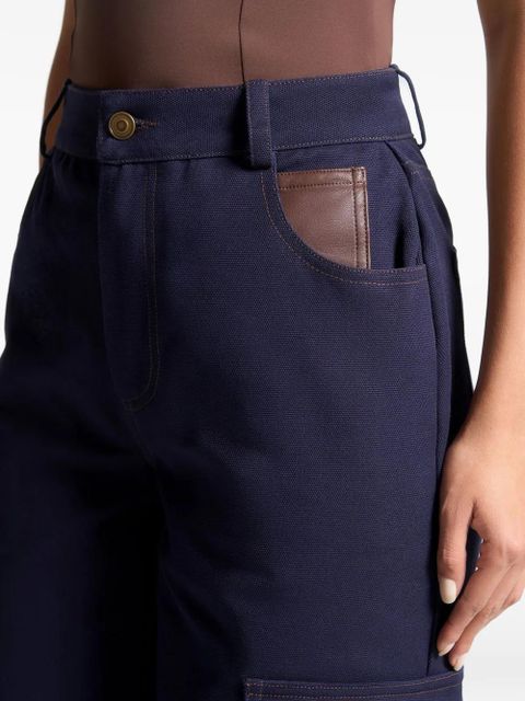 Manière De Voir cargo-pocket drill trousers - Blue