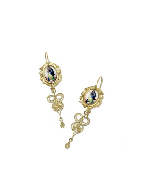 Dolce & Gabbana 18K yellow gold Sicily sapphire earrings - zdjęcie produktu nr 2