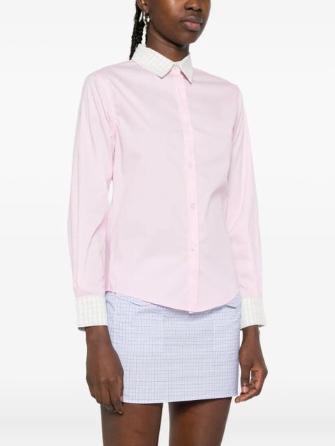 Gimaguas gingham-trimmed cotton shirt - Pink