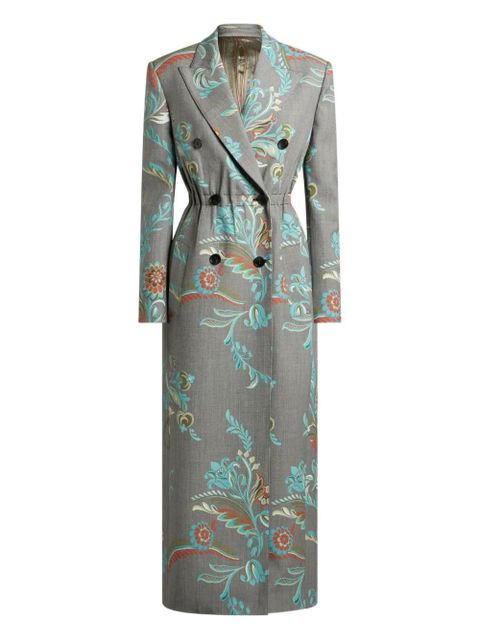 ETRO daffodil-print double-breasted coat - Grey - zdjęcie produktu nr 1