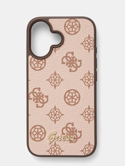 Guess etui na telefon iPhone 16 6.1 kolor brązowy GUHMP16SPGPYSW
