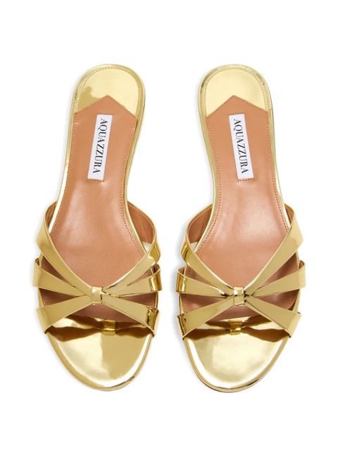 Aquazzura Tati metallic leather sandals - Yellow - zdjęcie produktu nr 2