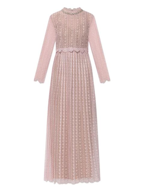 Self-Portrait open-work long-sleeve dress - Pink - zdjęcie produktu nr 1