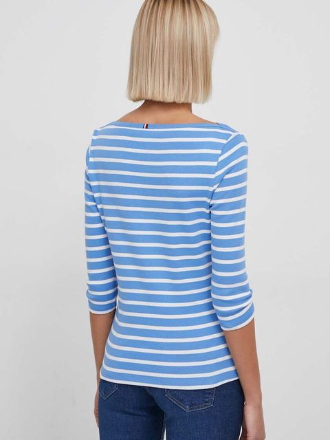 Tommy Hilfiger longsleeve bawełniany kolor niebieski WW0WW40589