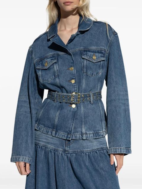 GANNI belted jacket - Blue