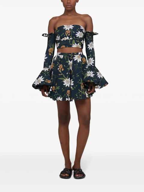 Agua By Agua Bendita Leonora Pasiflora flared skirt - Blue - zdjęcie produktu nr 2