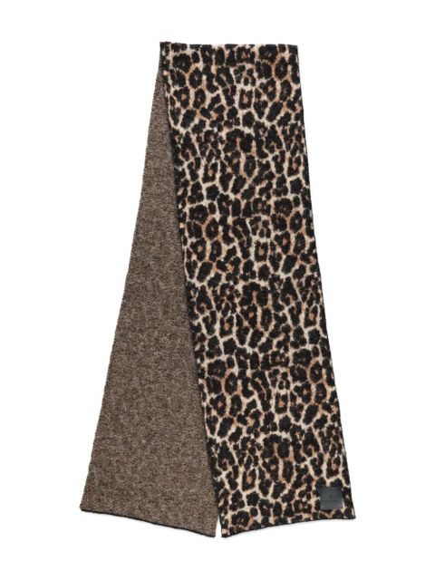 ANINE BING leopard print wool scarf - Brown - zdjęcie produktu nr 1