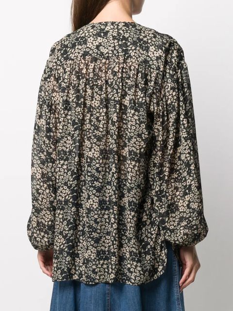 MARANT ÉTOILE Liliana oversized floral-print blouse - Black