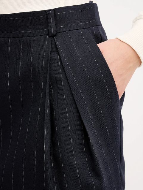 Pinko spódnica z dodatkiem wełny kolor granatowy mini prosta 105709 A2QY