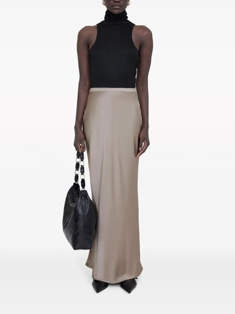 ANINE BING high-waist silk maxi skirt - Neutrals