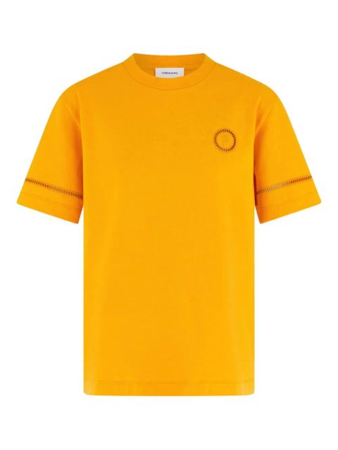 Ferragamo logo-embellished crew-neck T-shirt - Yellow - zdjęcie produktu nr 1