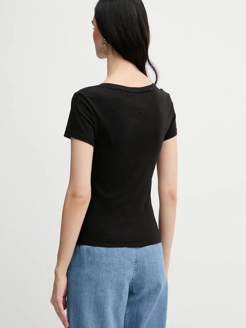 Tommy Jeans t-shirt bawełniany 2-pack damski kolor czarny DW0DW21367