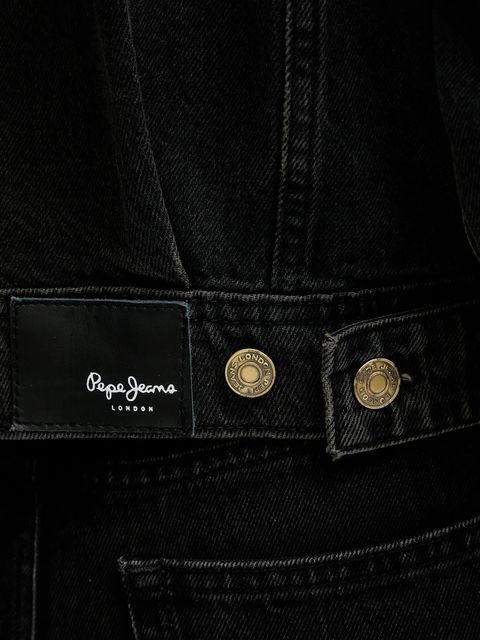 Pepe Jeans kurtka jeansowa kolor czarny przejściowa oversize PL40243329W0