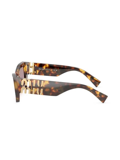 Miu Miu Eyewear logo-lettering sunglasses - Brown