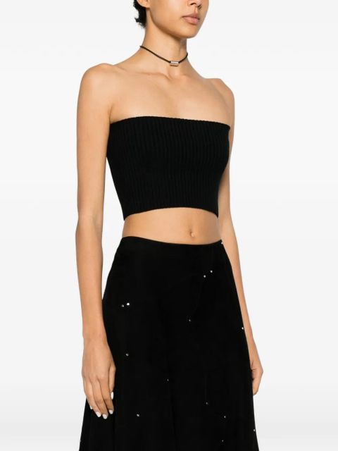 Chloé ribbed-knit bandeau top - Black