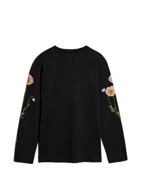 Simone Rocha Poppy field-print long-sleeve T-shirt - Black - zdjęcie produktu nr 2