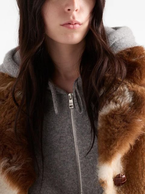 Prada hooded logo top - Grey