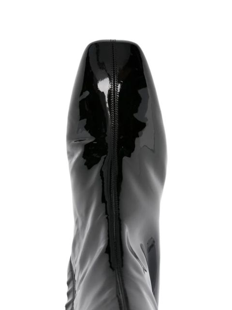 Aeyde 50mm Marty patent calf leather knee-high boots - Black