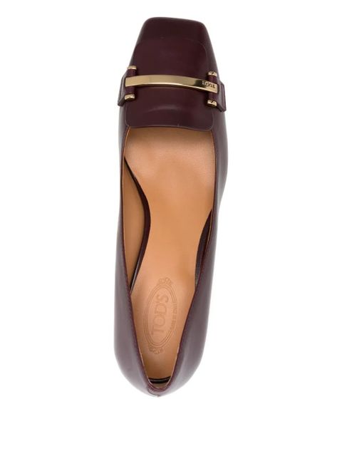 Tod's 55mm block-heel leather pumps - Purple