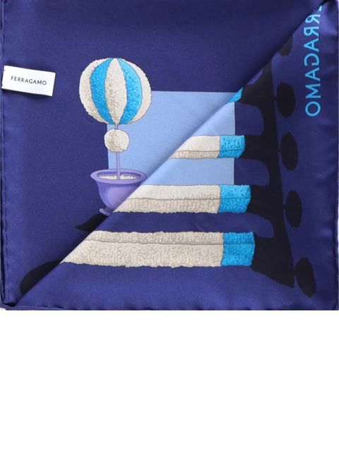 Ferragamo patterned scarf - Blue - zdjęcie produktu nr 2