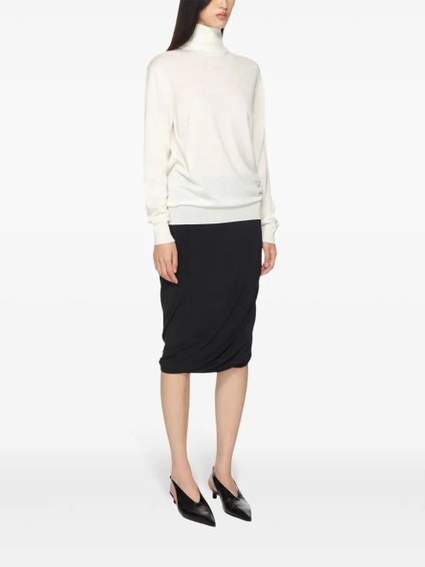 Jil Sander draped-detailed midi skirt - Black