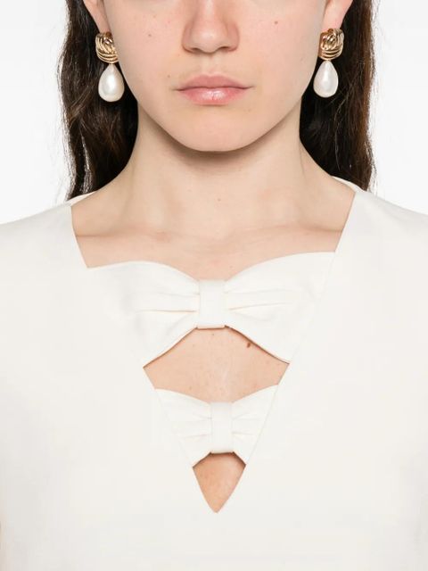 Valentino Garavani ribbon detail dress - White