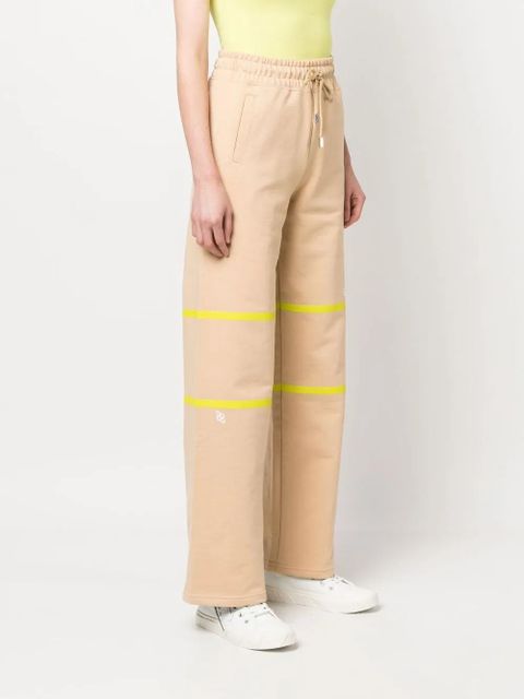 GCDS stripe-detail cotton sweatpants - Brown