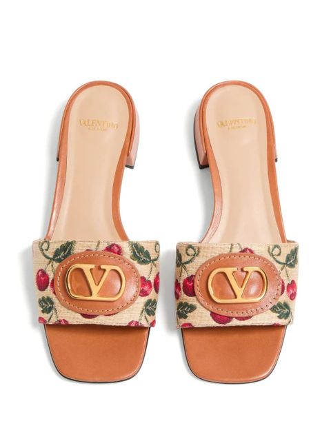 Valentino Garavani 20mm VLogo Signature Cherryfic-motif sandals - Neutrals - zdjęcie produktu nr 2