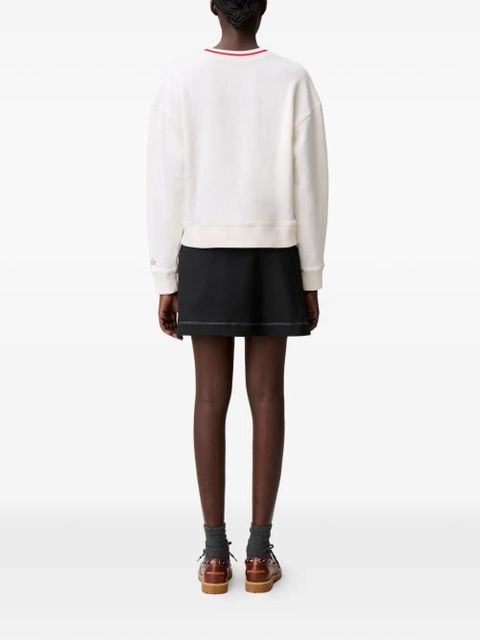 Claudie Pierlot embroidered-detail ribbed sweater - Neutrals